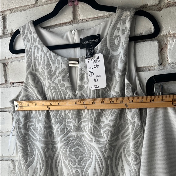 frank Lyman Silver Skirt Set two piece silver metallic - Picture 9 of 10